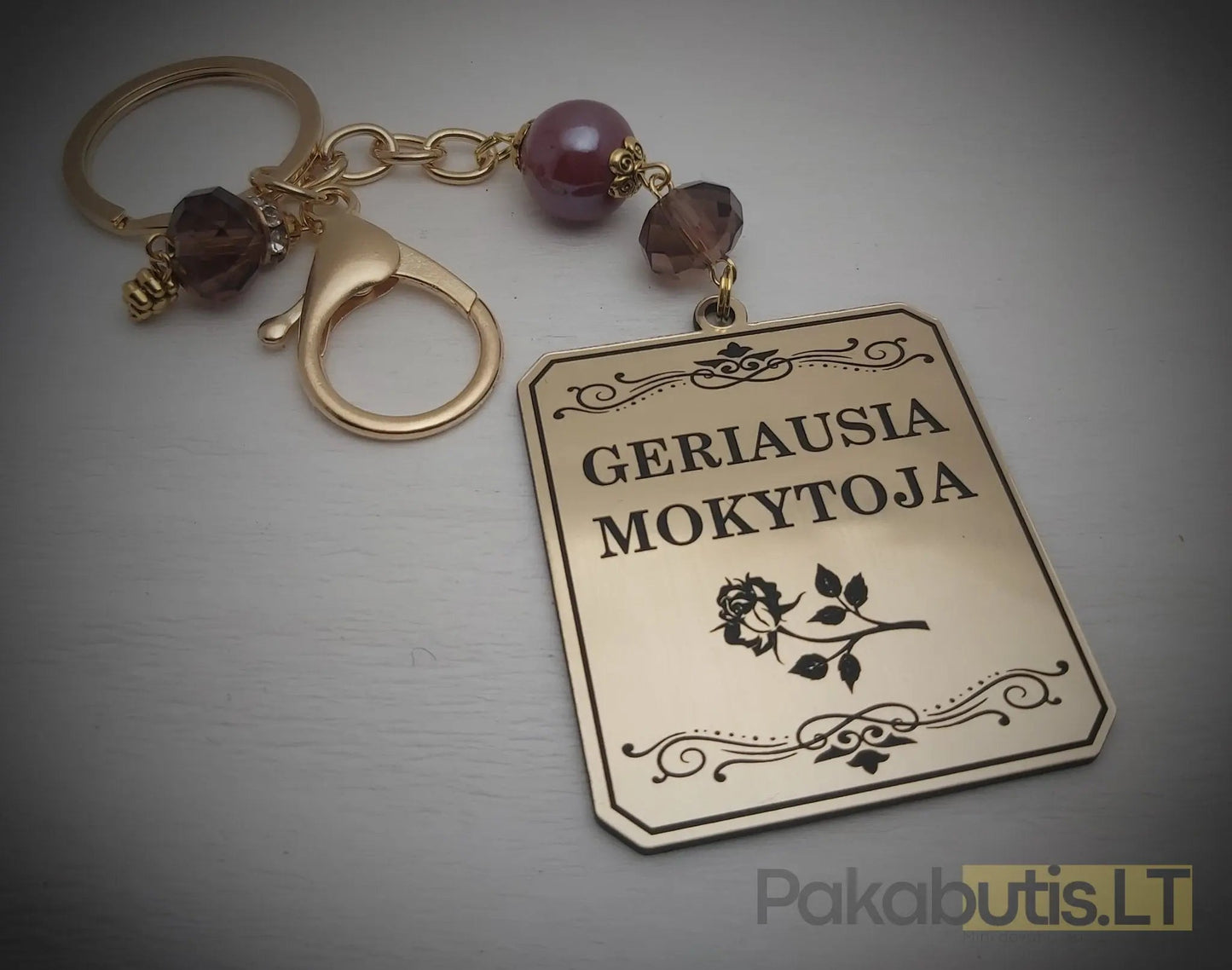 Raktų pakabukas - Geriausia mokytoja - Pakabutis.lt